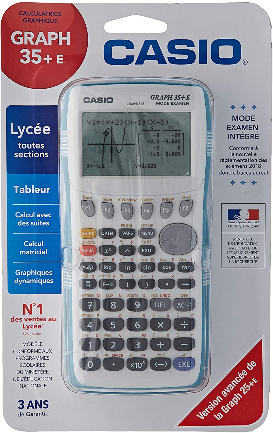 Calculatrice scientifique scolaire Casio GRAPH 35 Plus E en stock