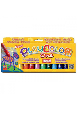 12 sticks larges de gouache solide en stick - Playcolor One