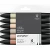 Winsor & Newton Promarker Set of 6 (Skin Tones 1) Artist Alcohol-Based Markers