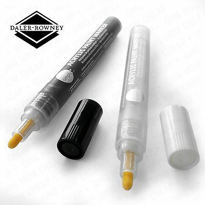 Daler Rowney - Simply Acrylic Paint Markers - 2mm - Pack of 2 - Black & White – Image 2