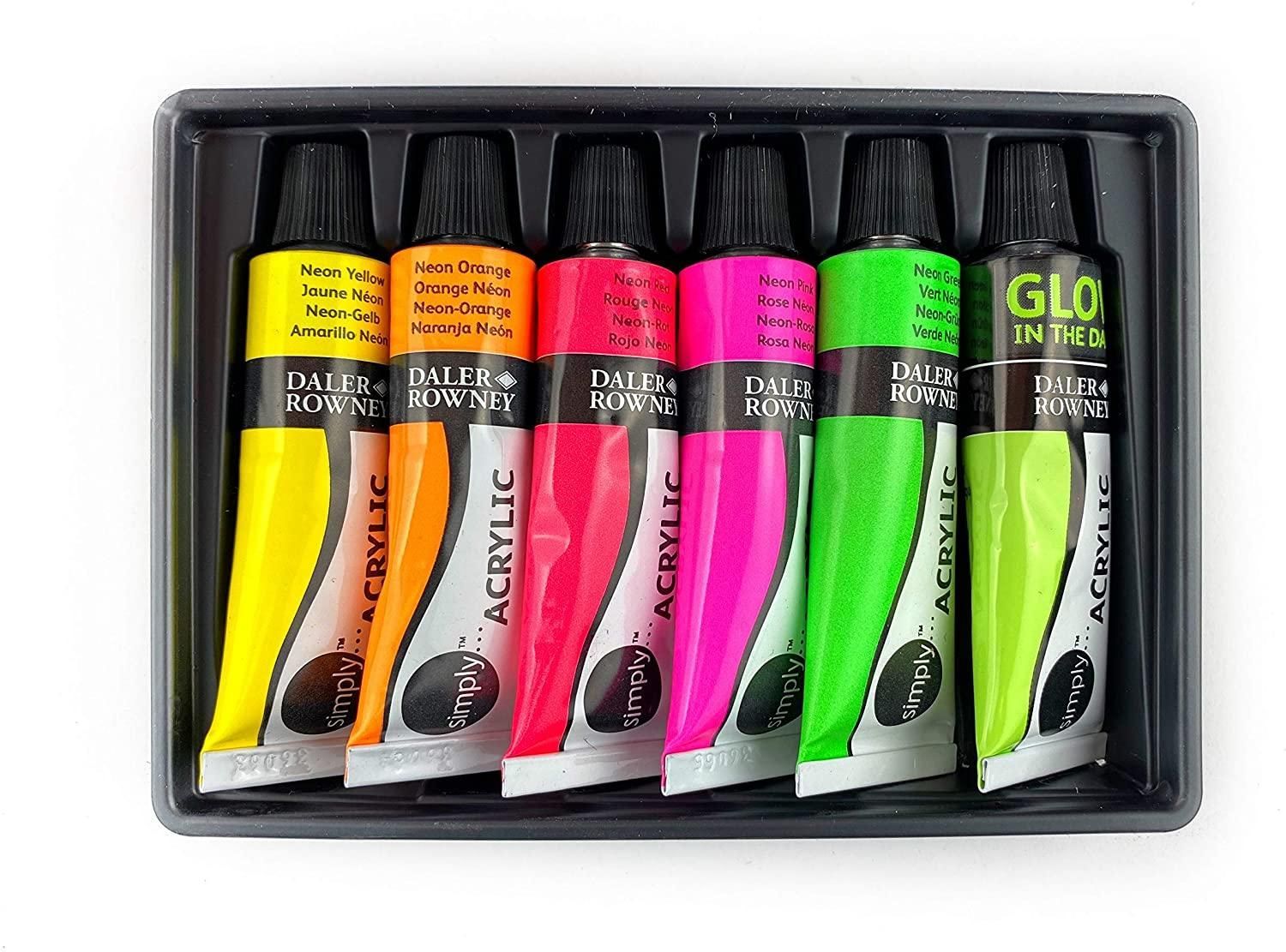 Daler Rowney Simply Acrylic Neon and Glow 12 ml - Pack of 6 – Image 2