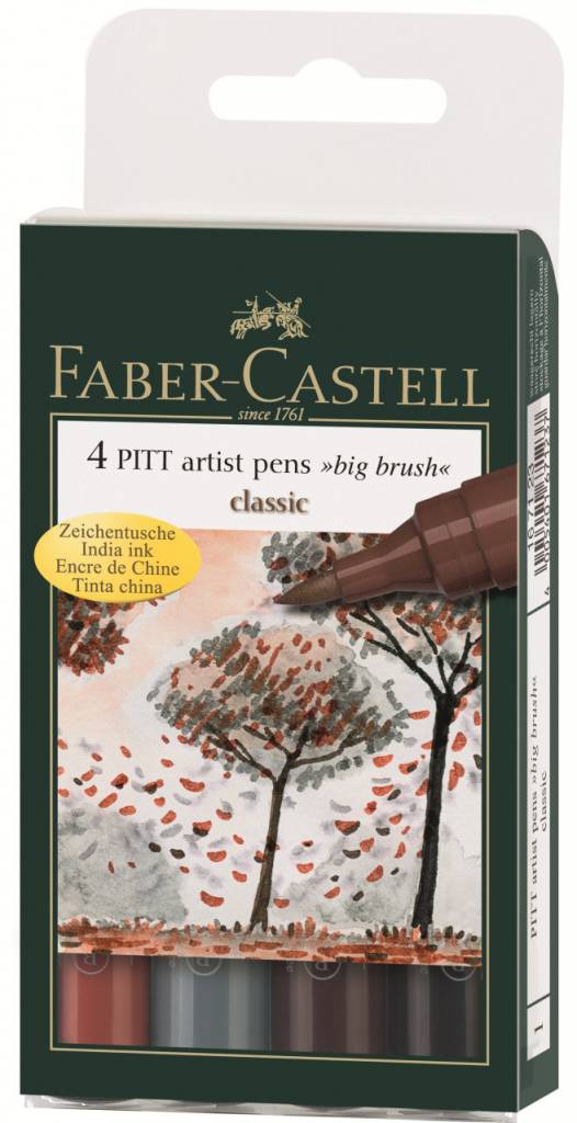 Faber-Castell Pitt Big Brush Pen classic Set of 4