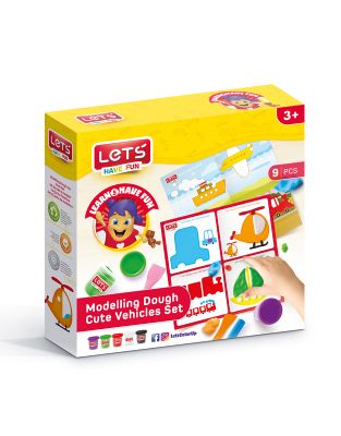 Lets Box Pate A Modeler 280gr Cute Vehicles Set Play Dough (10 Pcs)