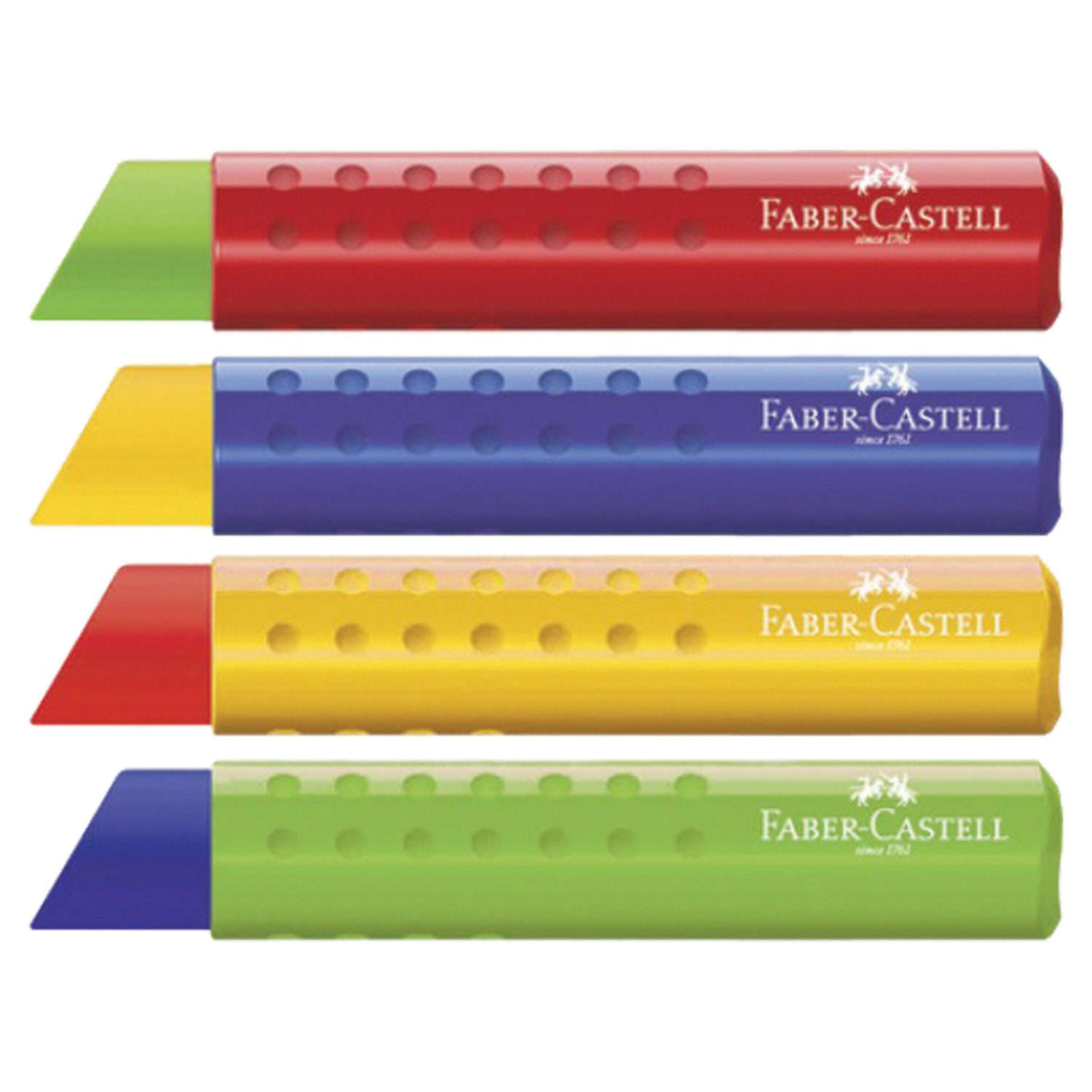 Lot De 5 Gommes Faber-Castell Sans Poussière - Vertes - Gommes Plastiques Qualité Supérieure