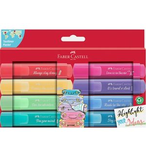 FABER-CASTELL Surligneur TEXTLINER 1546 PASTEL, étui de 8