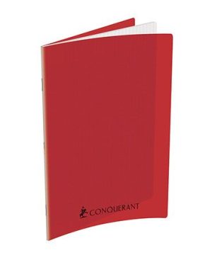 Cahier piqué 192p SEYES 24×32 Polypro ROUGE – Conquerant