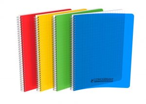 Conquerant cahier spirales couverture plastique A4 100pages 90g grands carreaux