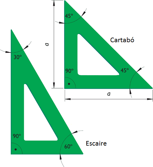 FAIBO - Equerre non Graduée 40º / 60º- Escuadra y Cartabon