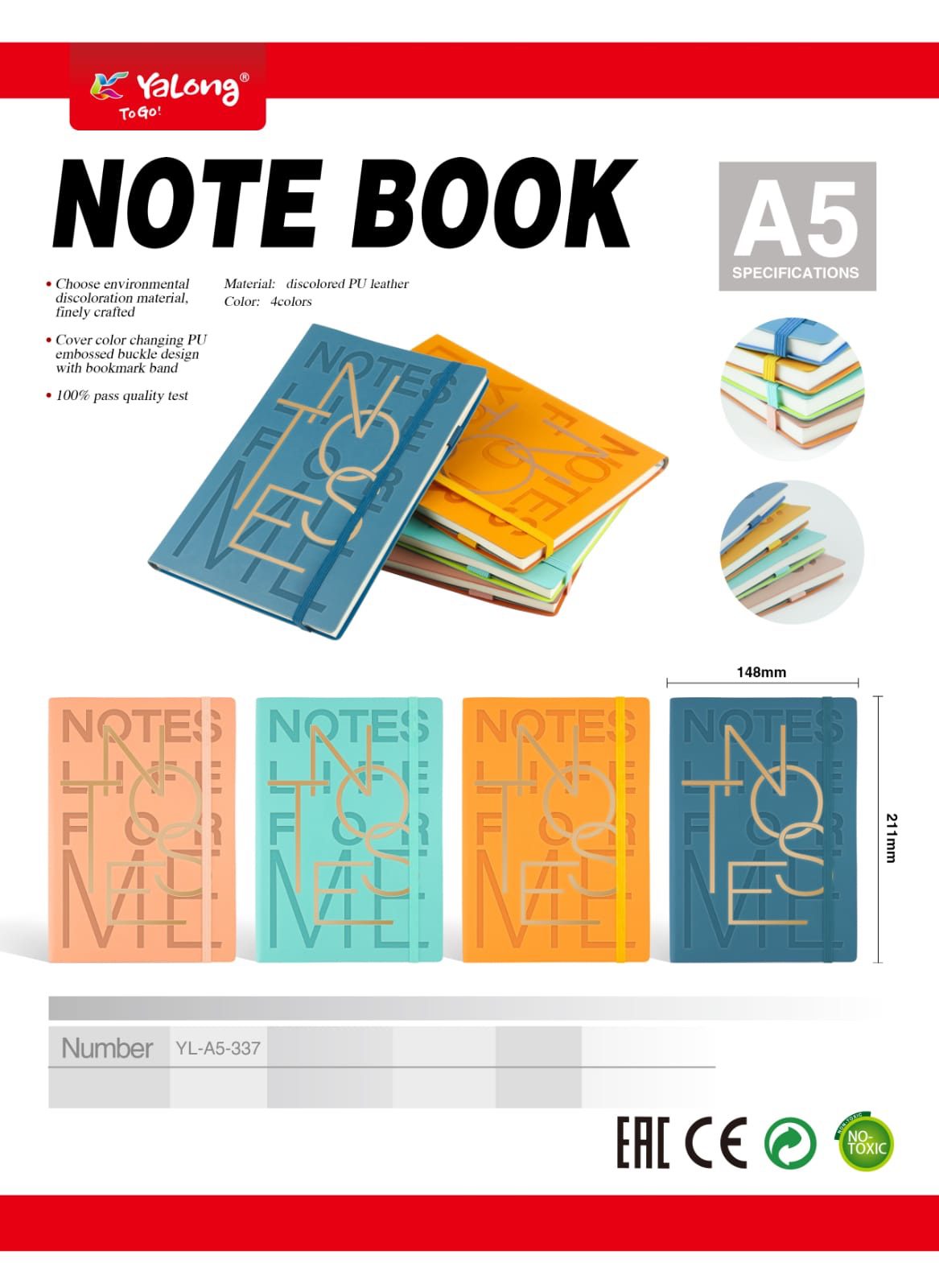 Notebook A5 a élastique avec boucle pour stylo – Image 3