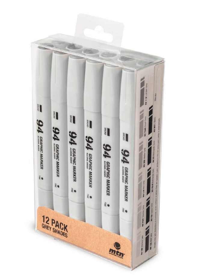 MTN 94 Graphic Markers Pack 12 Pastel Colors
