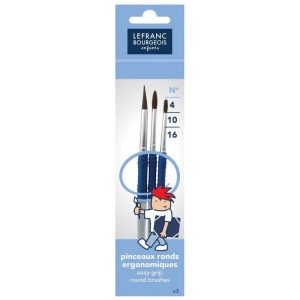 Lot 3 pinceaux Grippy n°4,10,16 Lefranc Bourgeois
