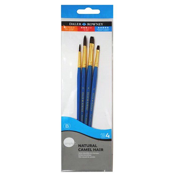 Kit Pinceau Langue De Chat Daler Rowney - Taille 4 - Idéal Pour Loisirs Créatifs & Artistes Débutants