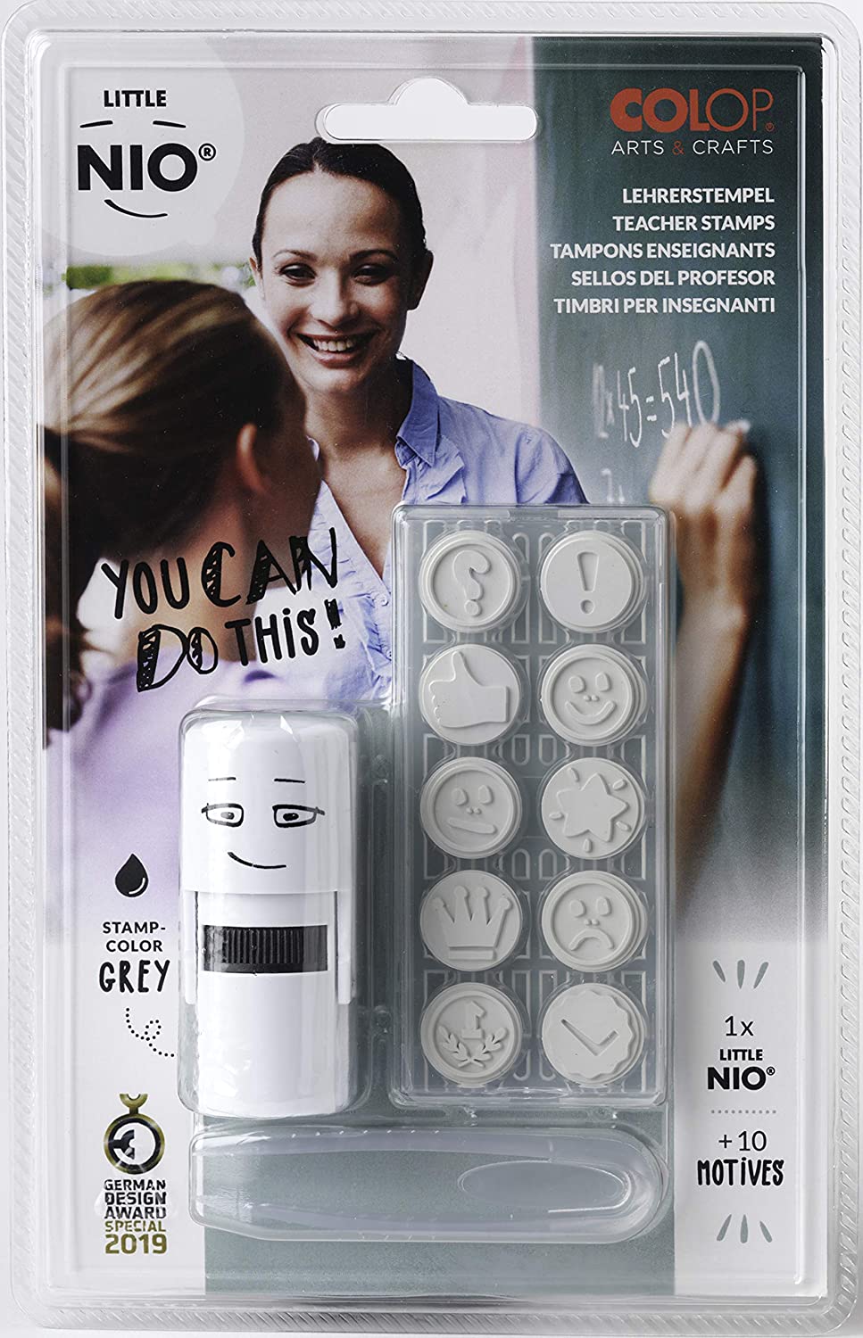 Set de tampons COLOP Little NIO School & Teacher - 10 motifs sur le thème des professeurs