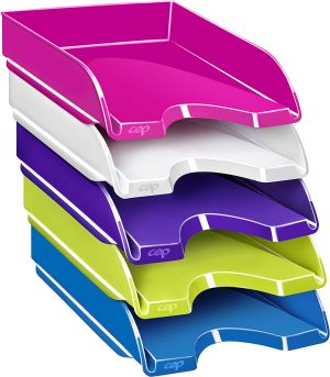 Lot de 5 Corbeille à courrier Couleurs Gloss CEP