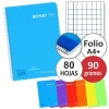 Cahier spirale Polypro A5 90g 4x4mm Carreaux 160p (ENRI)