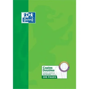 Feuilles Doubles Perforées Grands Carreaux 21*29.7cm 200 Pages OXFORD