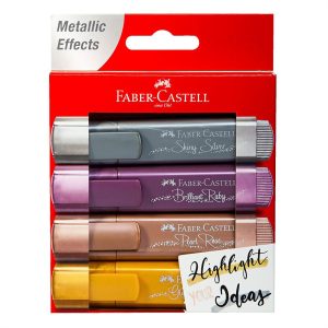 Faber-Castell 4Piece Water Based Metallic Highlighter Set Multicolour