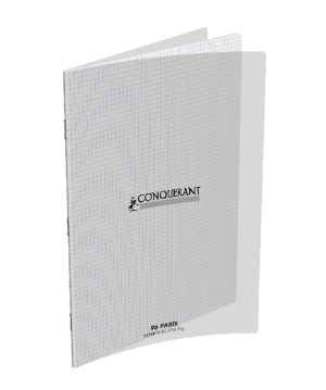 Cahier Piqure 24×32 Conquerant 96p 5×5 90G Polypro Incolore