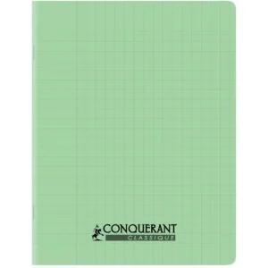 Cahier 17*22 Conquerant 96 p 90g PP VERT CLAIR