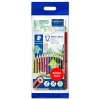 Bte 12 Crayons de couleur + crayon & gomme Bonus Pack STAEDTLER