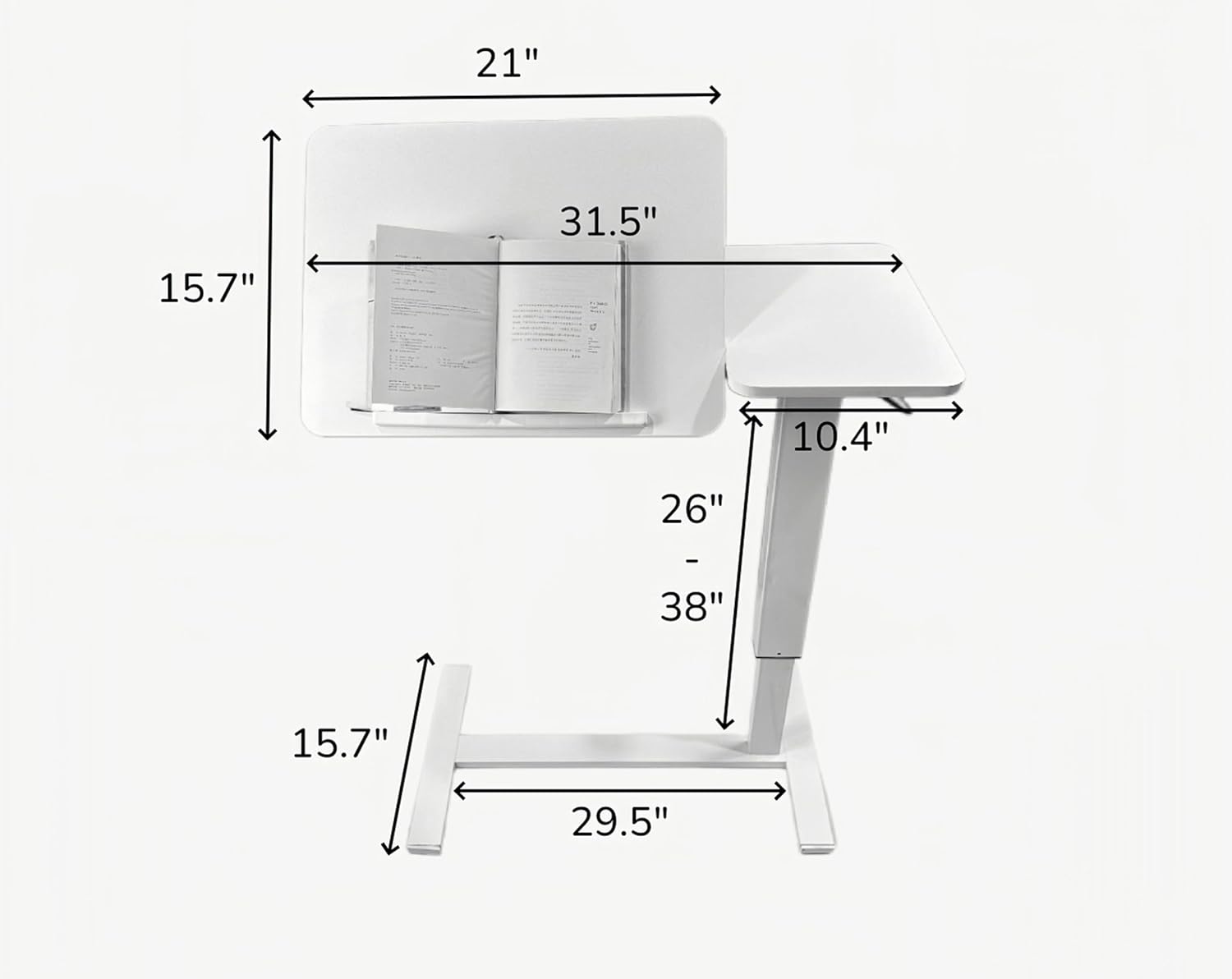 Table réglable avec support de lecture, Bureau mobile - مكتب جانبي متحرك متعدد الاستخدامات – Image 2
