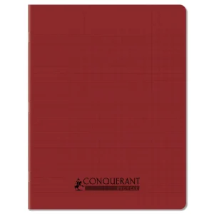 Cahier 17×22 conquerant 96p 90gr Polypro ROUGE
