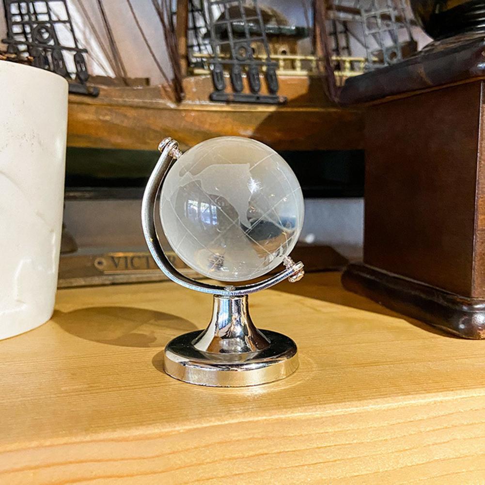 Globe Terrestre en verre transparent 8cm – Image 3