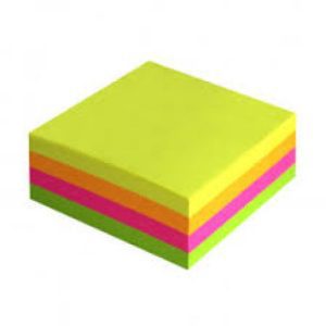 Post-it 4 couleurs Fluo 100F Sticky notes 76x76mm Ecolo