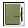 Coffret Notebook avec stylo – vert avec serrure