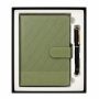 Coffret Notebook avec stylo - vert avec serrure
